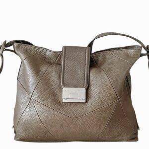 Etienne Aigner Taupe Leather Shoulder Bag